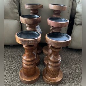 Elegant Wooden Candle Holders